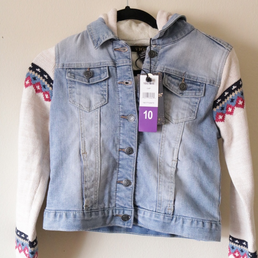 🆕️🆕️NWT VIGOSS GIRL'S 10 FIZZY DENIM JACKET